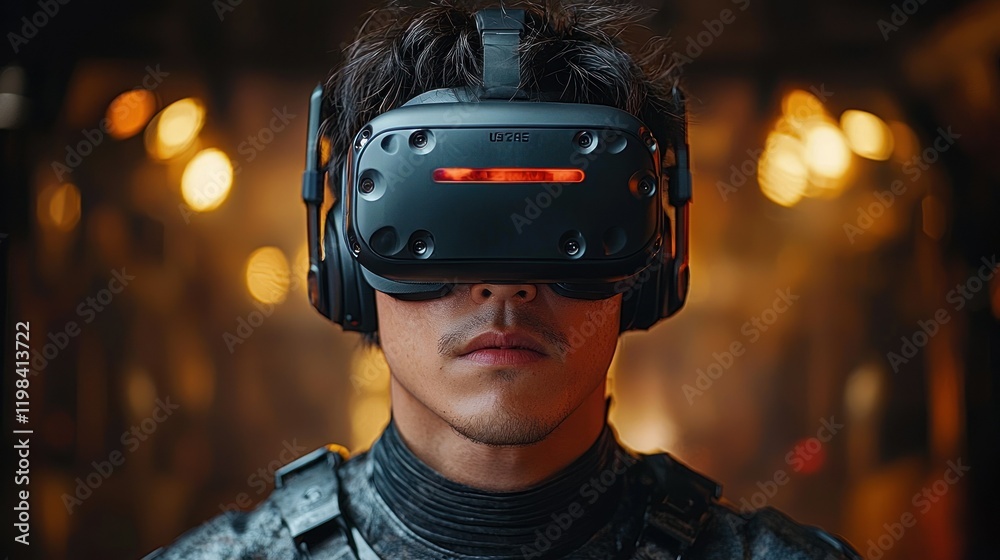 Immersive Virtual Reality Experience: A Man Exploring Digital Worlds Immersive Virtual Reality Experience: A Man Exploring Digital Worlds