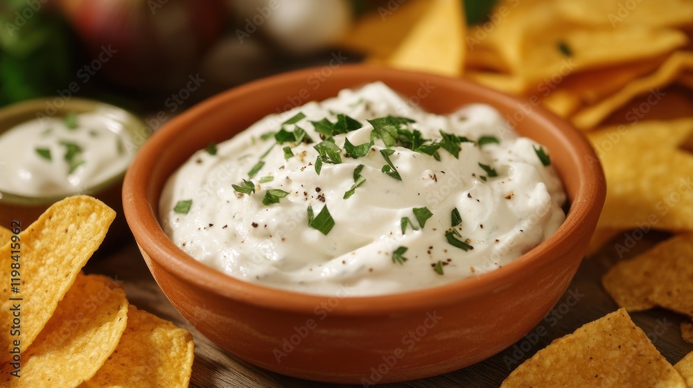 Creamy Dip with Tortilla Chips: A Delicious Snack Creamy Dip with Tortilla Chips: A Delicious Snack