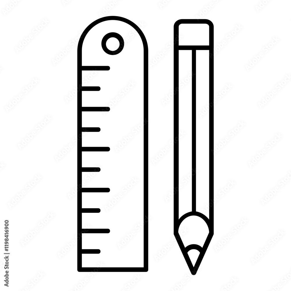 ruler and pencil icon ruler and pencil icon