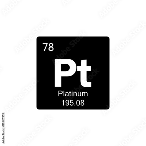periodic table Platinum glyph icon