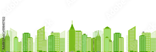 新緑　ビル　建物　背景