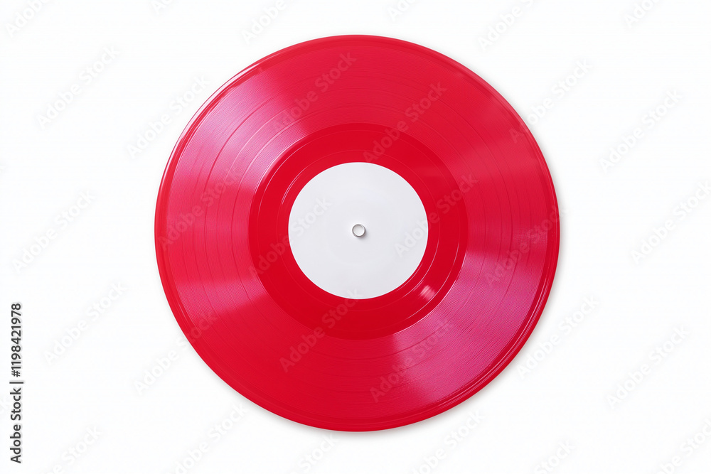 Red vinyl record isolated on white background Red vinyl record isolated on white background