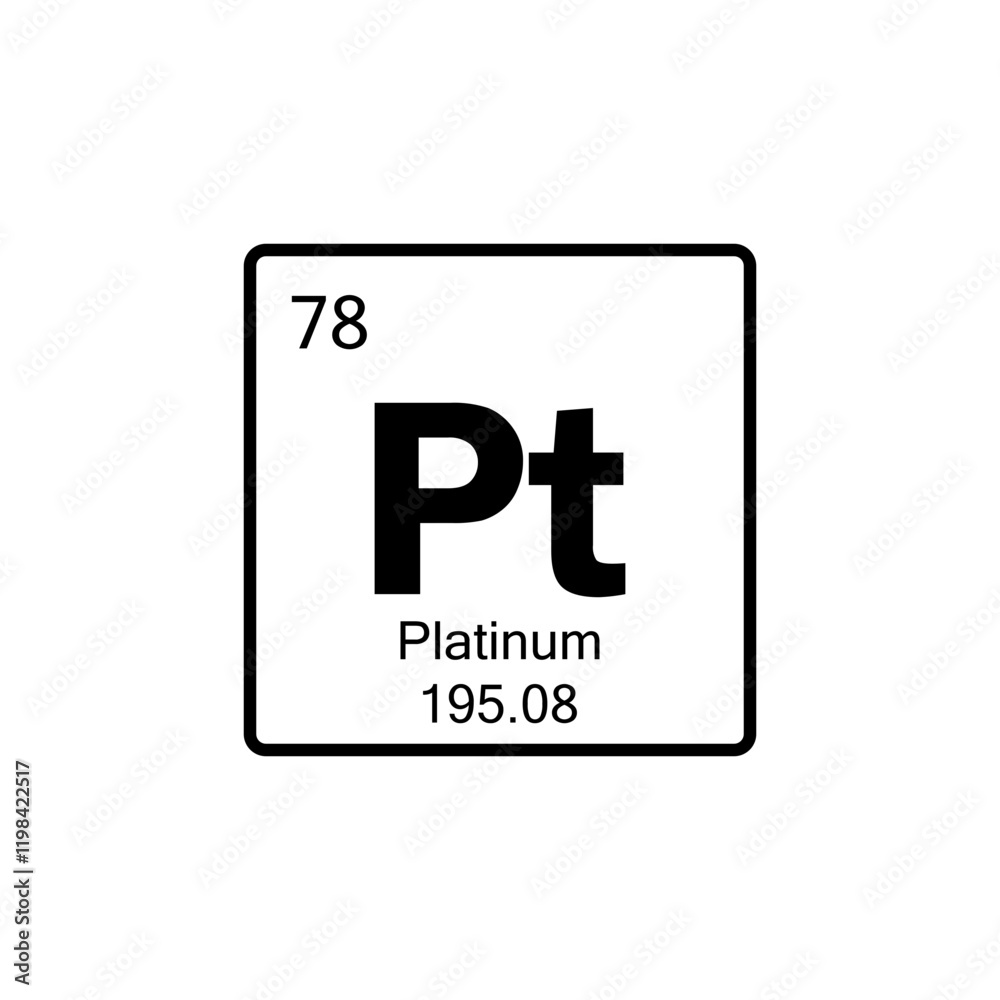 periodic table Platinum line icon periodic table Platinum line icon