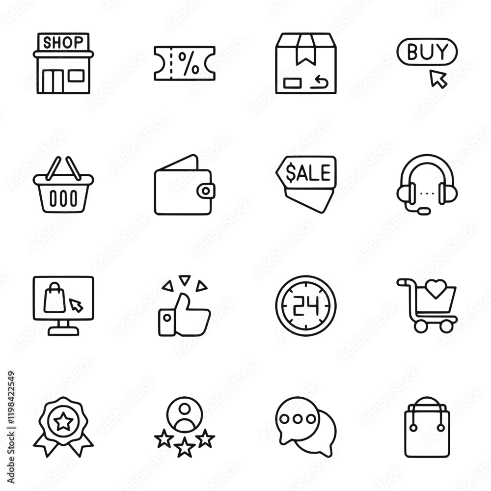 Ecommerce icons set Ecommerce icons set