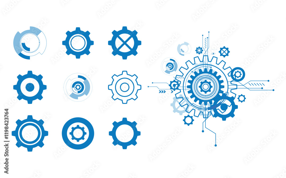 Gear vector icon illustration design Gear vector icon illustration design