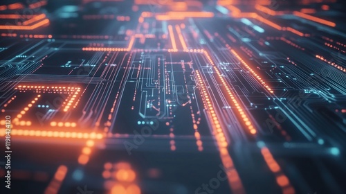 Abstract Digital Circuitry: Futuristic Technology