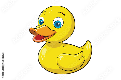 yellow rubber duck on white background
