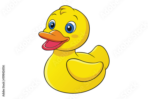 yellow rubber duck on white background