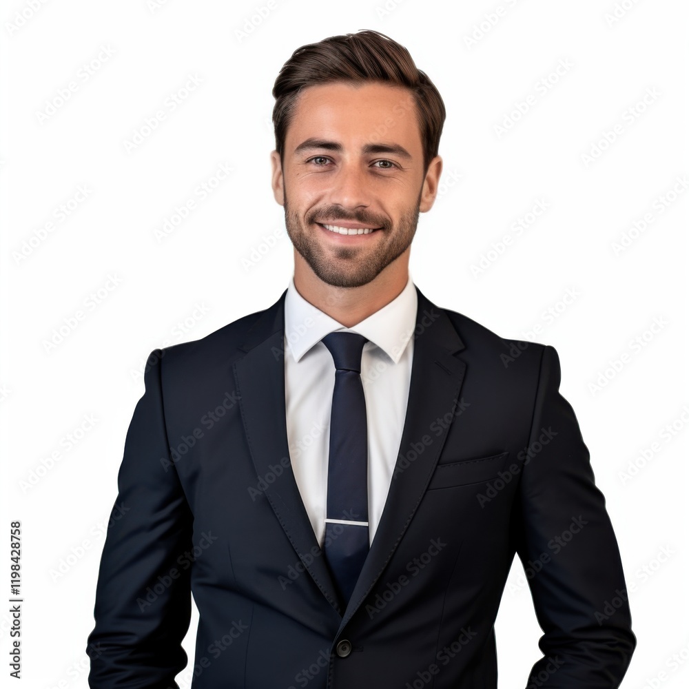 Portrait of a businessman in professional attire, confident and successful in a corporate setting Portrait of a businessman in professional attire, confident and successful in a corporate setting