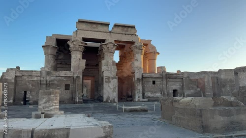 Kom Ombo Temple is the only temple that is 60 km from the city of Edfu and 45 km from Aswan.