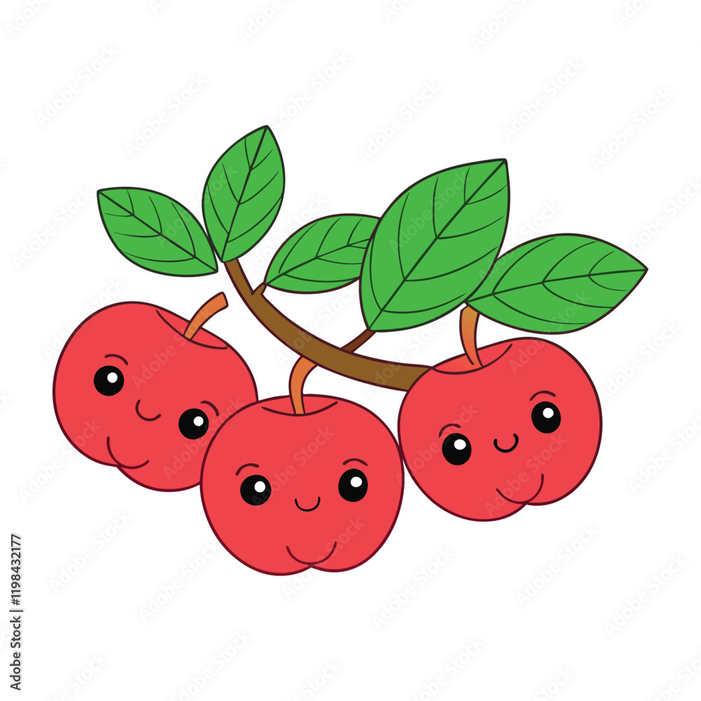 A fresh branch with ripe apples, nestled among vibrant green leaves, showcasing a natural, inviting harvest with a mix of red and green fruit. Perfectly balanced and bountiful.