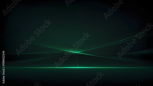 Modern dark green abstract banner background. Abstract green light line cross shadow on black blank space design modern futuristic technology background vector illustration. Generative AI