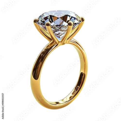 3d rendering icon diamond wedding ring illustration PNG. cartoon minimal style on transparent isolated background.