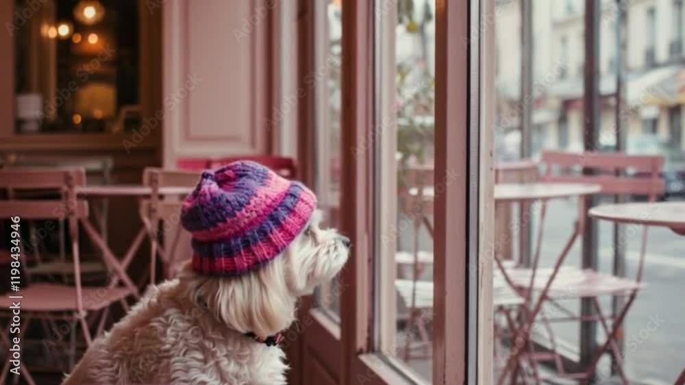 Puppy in a Hat at a Fancy Table