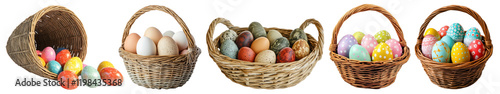 Wallpaper Mural PNG Colorful Easter egg baskets displayed set, isolated on transparent background Torontodigital.ca