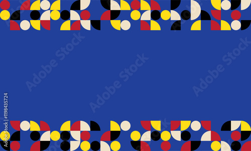 Minimalist trendy Bauhaus pattern backgrounds op-art, retro styled pattern