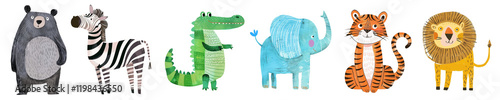 PNG Illustration of cute animal wildlife, element set on transparent background