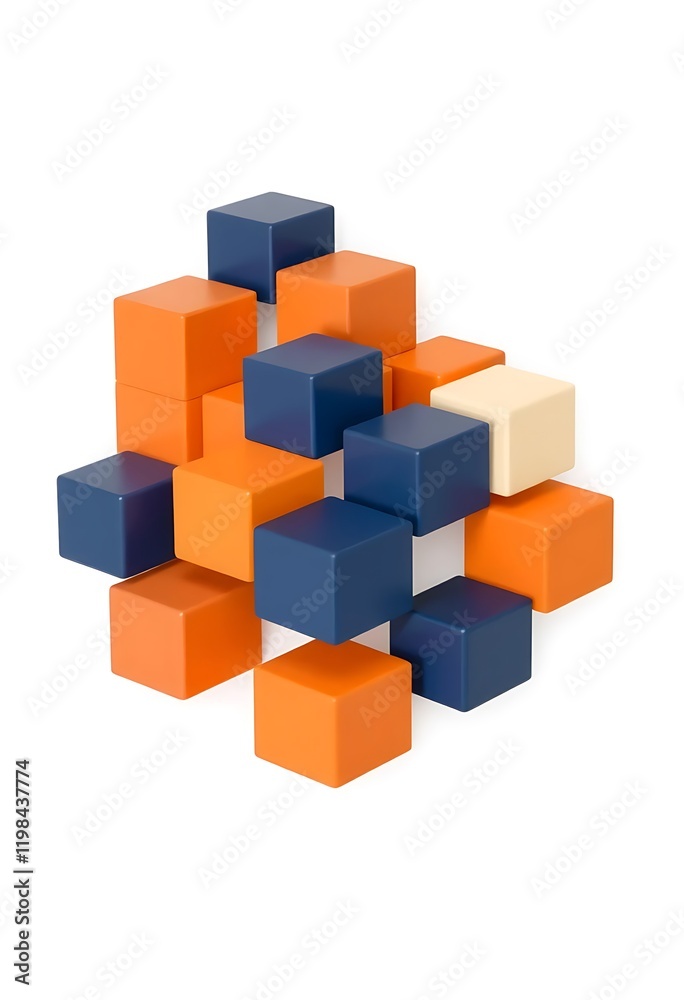 Obraz premium Abstract Colorful Cubes Geometric Structure Design