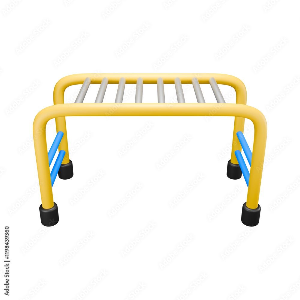 3d illustration yellow monkey bars in playground for children 3d illustration yellow monkey bars in playground for children