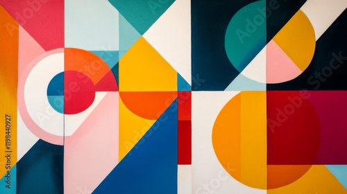 Abstract Geometric Artwork with Vibrant Colors