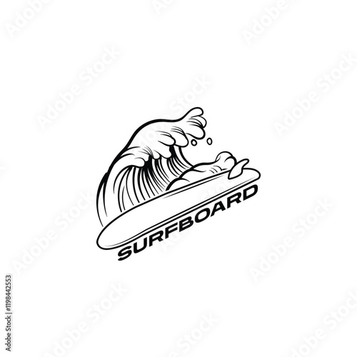 surf board logo vector image