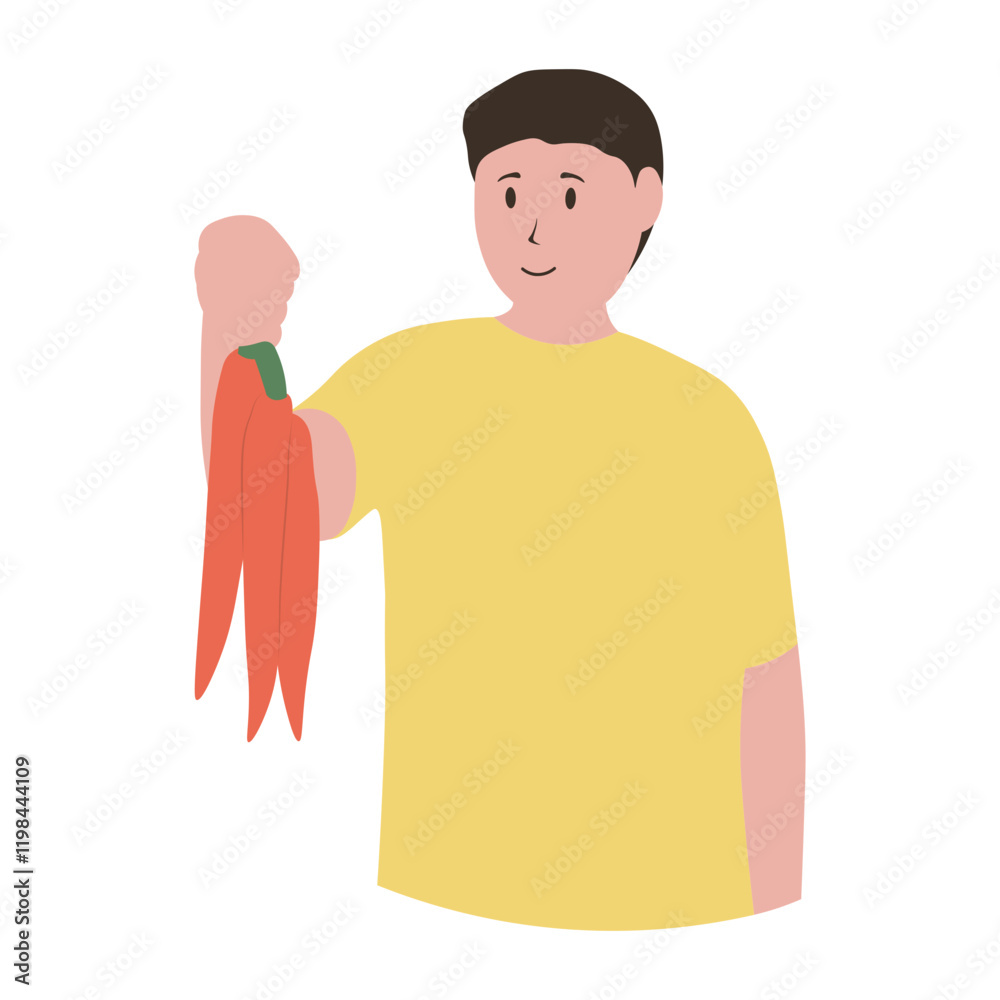 World Vegetarian Day in Flat Cartoon Concept. Vector Character Illustration World Vegetarian Day in Flat Cartoon Concept. Vector Character Illustration