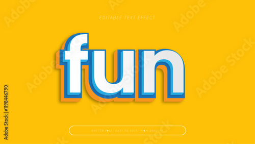 fun editable text effect with white blue orange bold gradient style
