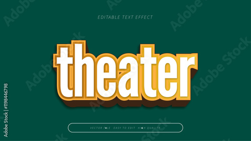 theater gradient text effect editable modern typography vector