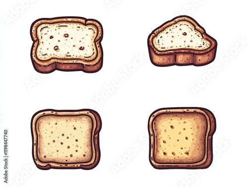 Four Bread Slices Illustration photo