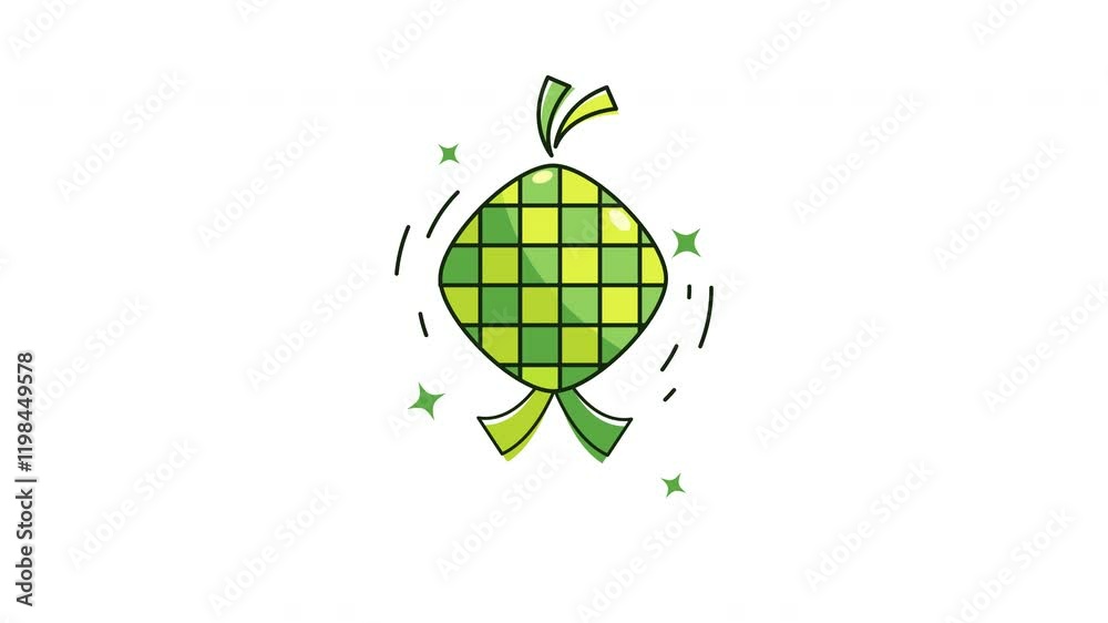 Ketupat or rice dumpling animation alpha channel Ketupat or rice dumpling animation alpha channel