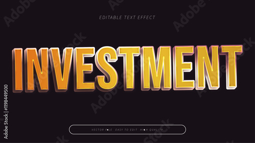 investment editable text effect with gold black white bold gradient style