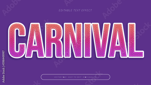 carnival gradient text effect editable modern typography vector