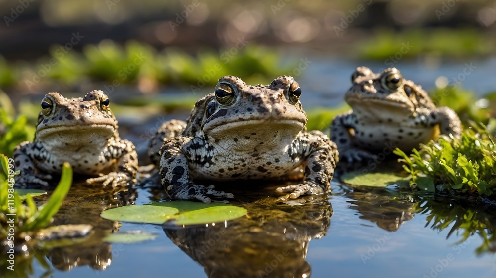 Obraz premium Sunrise Serenity: Natter jack Toad and Toad lets in the Morning Rays