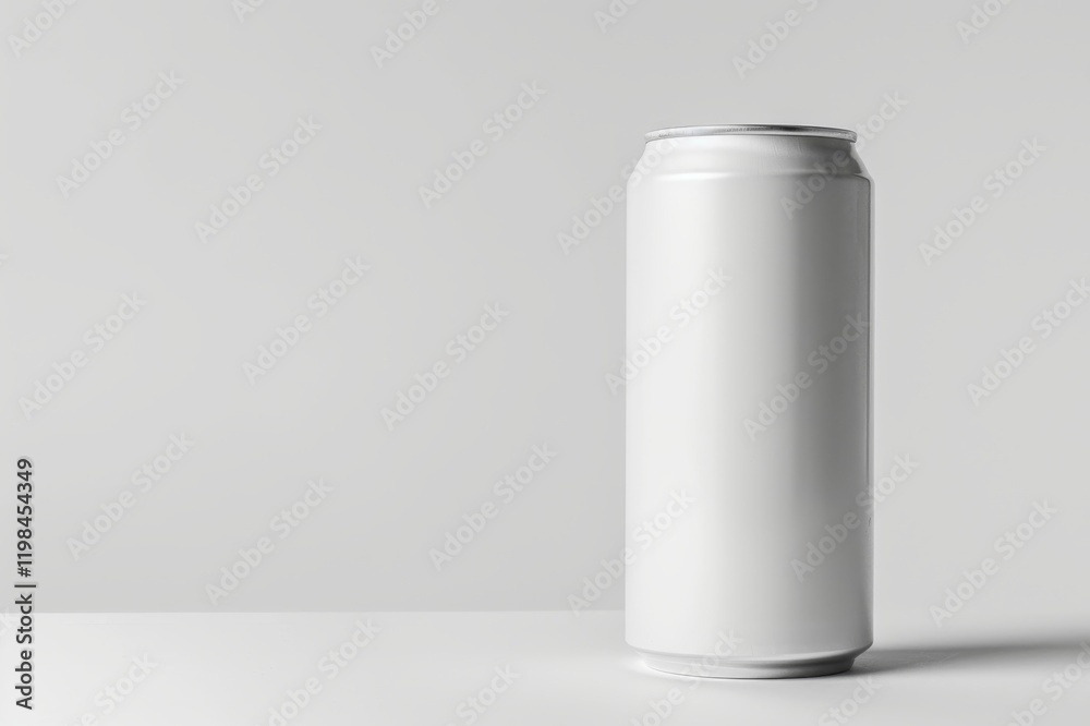 Single blank white aluminum beverage can on white background. (8) Single blank white aluminum beverage can on white background. (8)