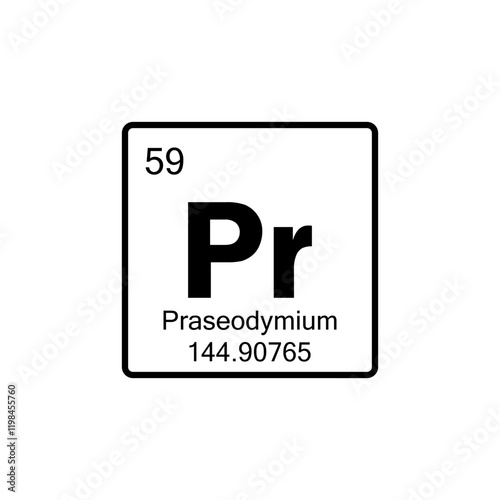 periodic table Praseodymium line icon