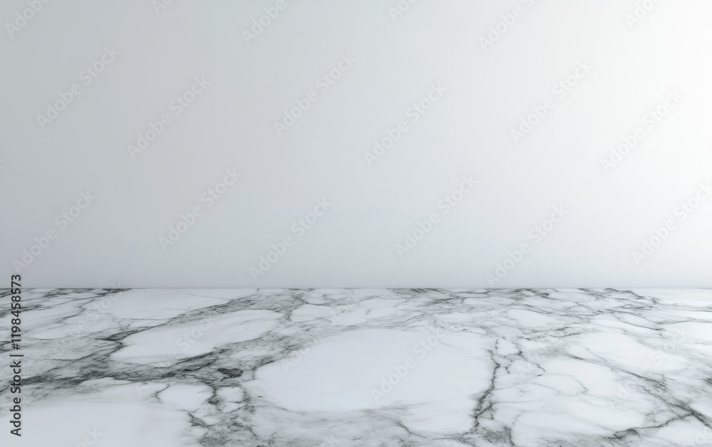 Obraz premium White marble floor against a white wall.