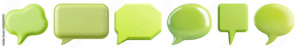 PNG Green speech bubbles variety, element set on transparent background PNG Green speech bubbles variety, element set on transparent background
