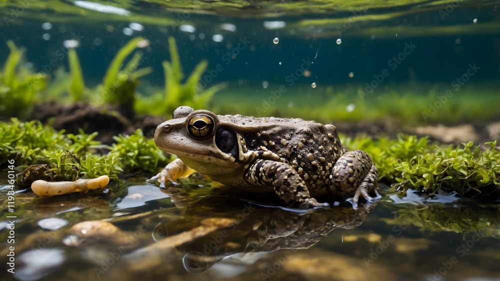Obraz premium African Clawed Toad Life Cycle: A Visual Story of Transformation