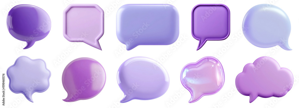 PNG Vibrant purple speech bubbles design, element set on transparent background PNG Vibrant purple speech bubbles design, element set on transparent background