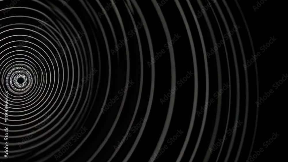 Experiencing hypnotic patterns and dynamics of circular motion in a minimalistic black environment