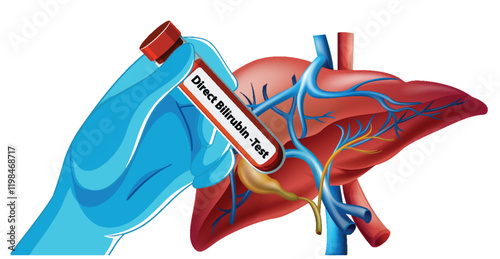 Medical Blood Test Illustration with Liver