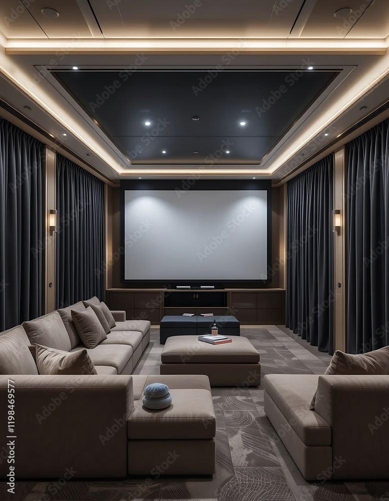 Fototapeta premium Luxurious Modern Home Theater Room Design