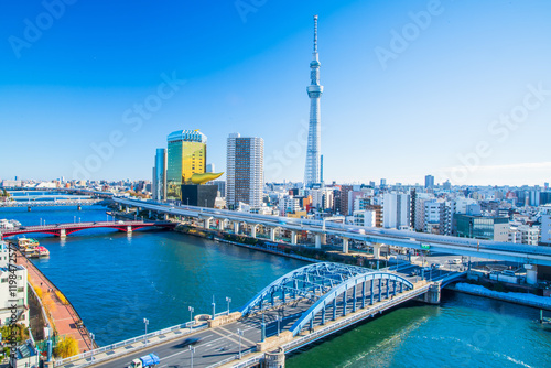 	東京の街並み　隅田川付近