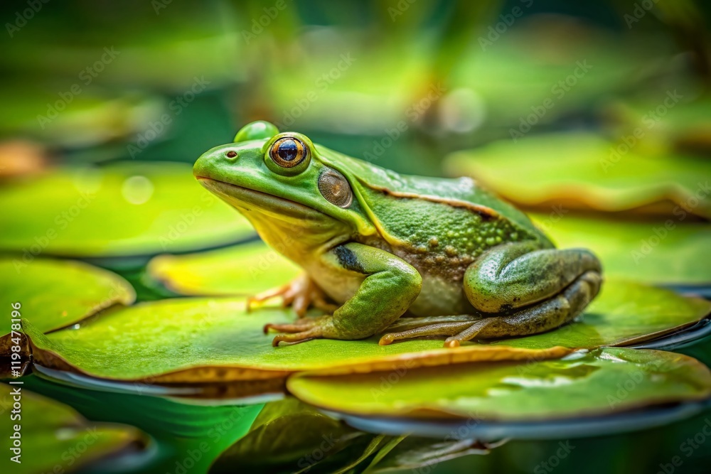 8K Ultra HD Wallpaper: Green Frog on Lily Pad - Nature Photography 8K Ultra HD Wallpaper: Green Frog on Lily Pad - Nature Photography
