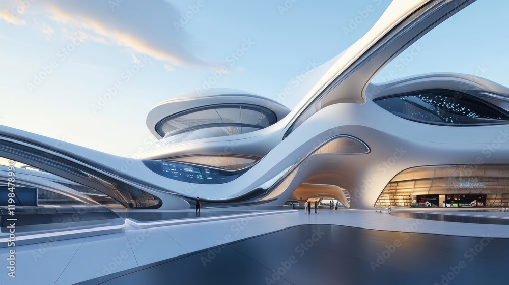 Obraz premium Futuristic Architectural Marvel: A Glimpse into Tomorrow's Design