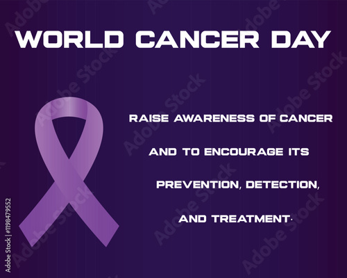 World cancer day awareness banner. Vector illustration.