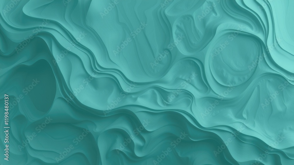 Fototapeta premium Abstract Teal Swirling Pattern Background Texture Seamless Design for Various Applications