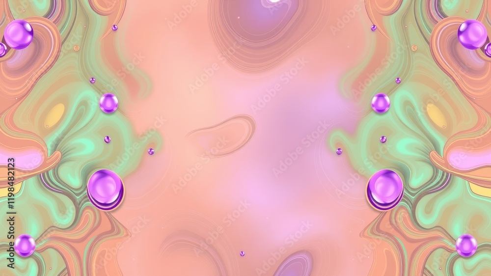Abstract Pastel Swirls with Floating Spheres A Serene and Dreamlike Design Abstract Pastel Swirls with Floating Spheres A Serene and Dreamlike Design