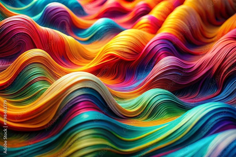 Abstract Colorful Wavy Digital Art: High-Resolution Stock Photo Abstract Colorful Wavy Digital Art: High-Resolution Stock Photo