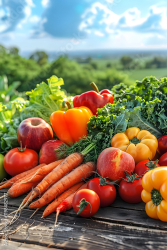 Vibrant Representation of Fresh Harvest: A Locavore Movement Impression